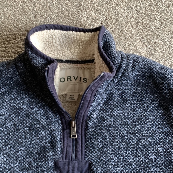 ORVIS. Pullover.  Medium. Sherpa Lines.  Cozy!! - Picture 2 of 5